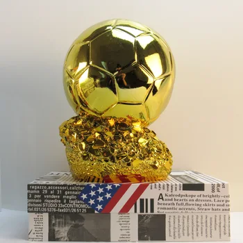 Golden Ball Football Trophy Home Decor Winner Cup Trophy Resin Crafts Decoration For Living Room Office