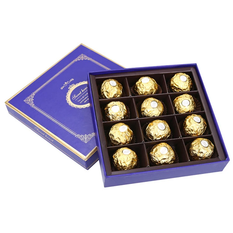 Elegant Design square Round Paper Cardboard Christmas Gift Chocolate Box with Lid Exquisite Chocolate Packaging Box