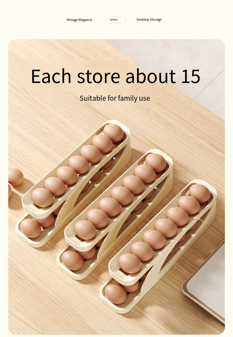 Egg storage box Side of refrigerator storage rack Kitchen special for egg tray Food grade multi-layer egg carton details