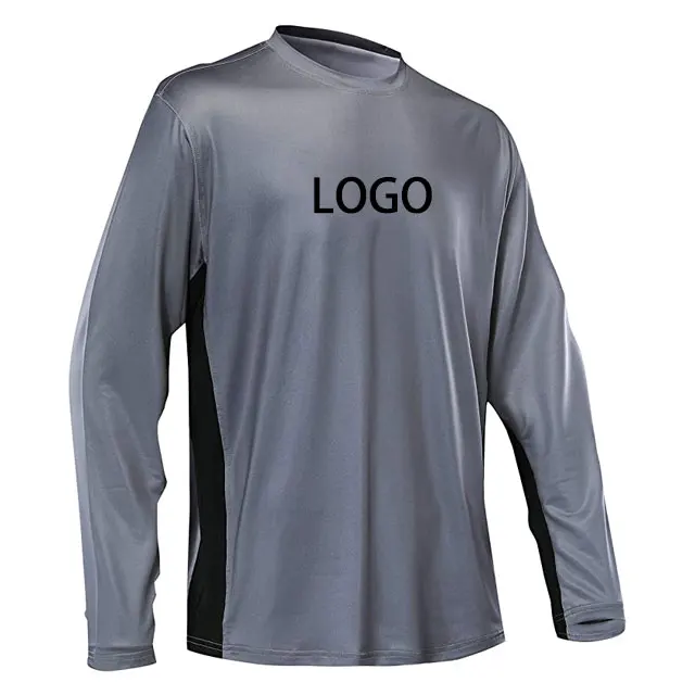 2022 logotipo de sublimación personalizado spf ropa de pesca al aire libre  de los hombres de protección uv manga larga camiseta de pesca
