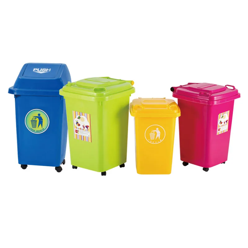 50L Green Small Double Bins Plastic Waste Bin Induction Garbage can liners 13 gallon modern trash can for Outdoor Standing