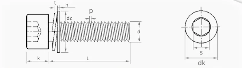 product factory direct wholesale 304 stainless steel m25 m3 m4 m5 m6 combination screw bolt sems machine screws-59