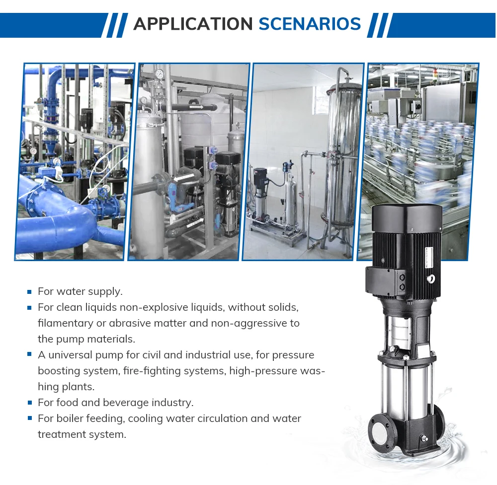 Stainless Steel Multistage Vertical Water Treatment Plant Pumps