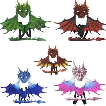 E305 Kids' Costume Devil Cosplay Dragon Suit Halloween Mardi Gras Carnival