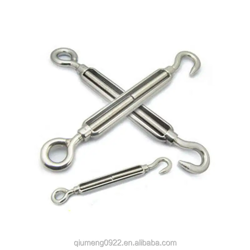 M12 304 Stainless Steel Closed Body Jaw Jaw Turnbuckle Adjust Chain Rigging 