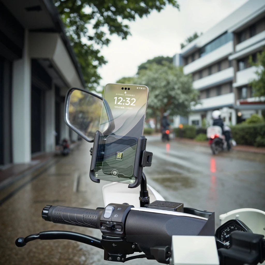 SMNU Outdoor 360 Degree Rotation Aluminum Alloy Motorcycle Mobile Phone Holder Flexible Waterproof Bike Handlebar Stand Clip