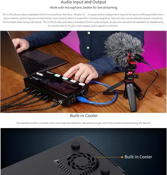 FEELWORLD L2 PLUS Broadcast Mixer Switcher 5.5" Touch Video Mixer Chroma Key USB Live Stream Custom Logo Factory Wholesale detail image