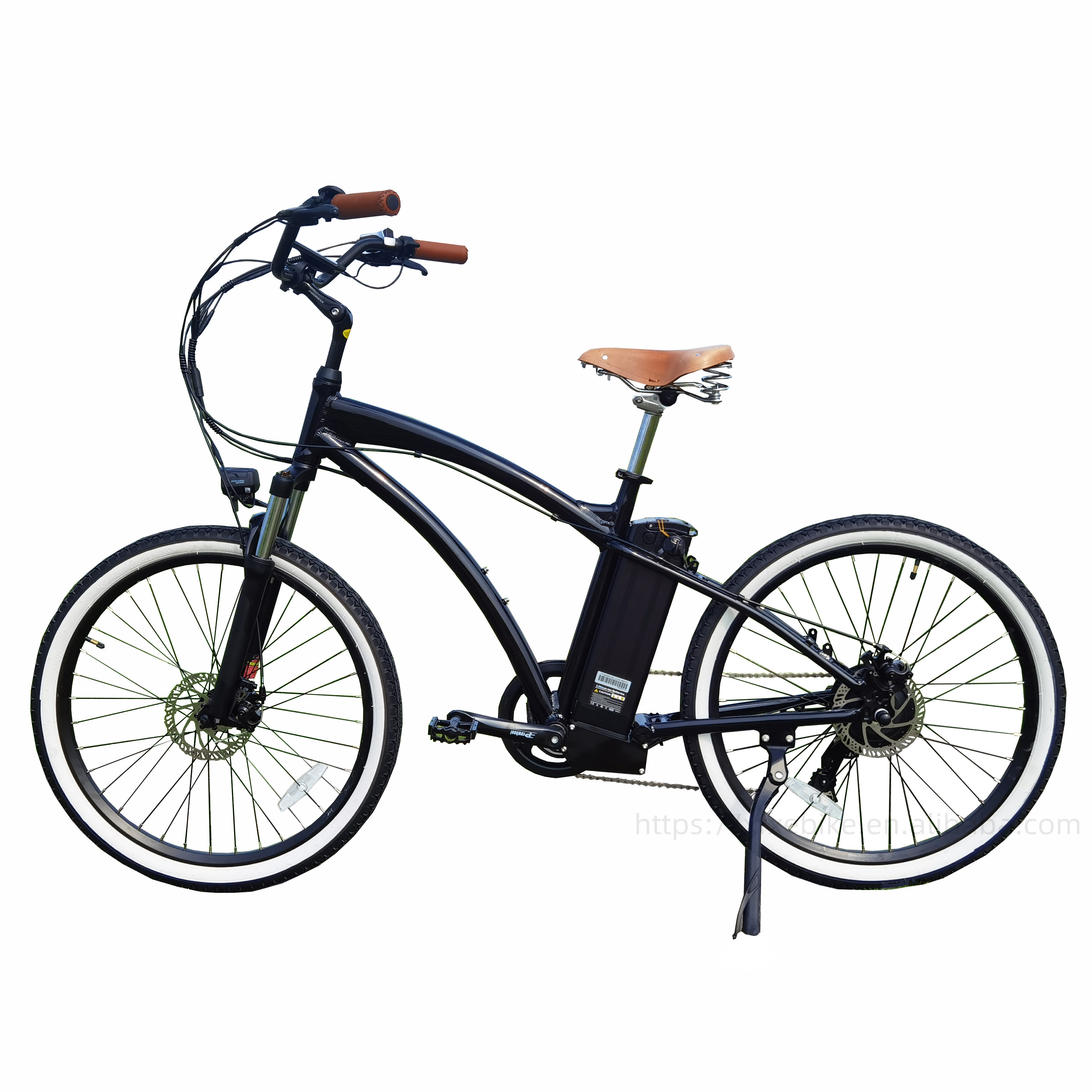 Retro Style 26''*1.75 Tire Electric Bicycle 48V 250W/500W Electronic Mountain Bike Step Over Beach Cruiser E-bikes