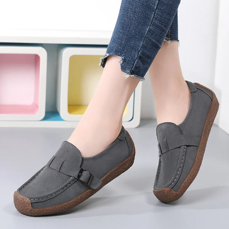 Woman's Flats Loafers Soft Genuine Leather Casual Shoe Big Size 35-44 ...