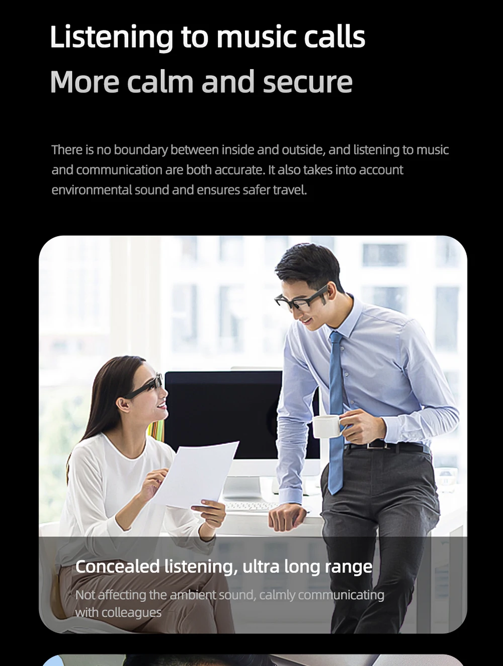 2026 E60 Men's Smart Sunglasses BT Audio Cycling Glasses with Voice Assistant Music & Call Control-Smart Wearable Headset