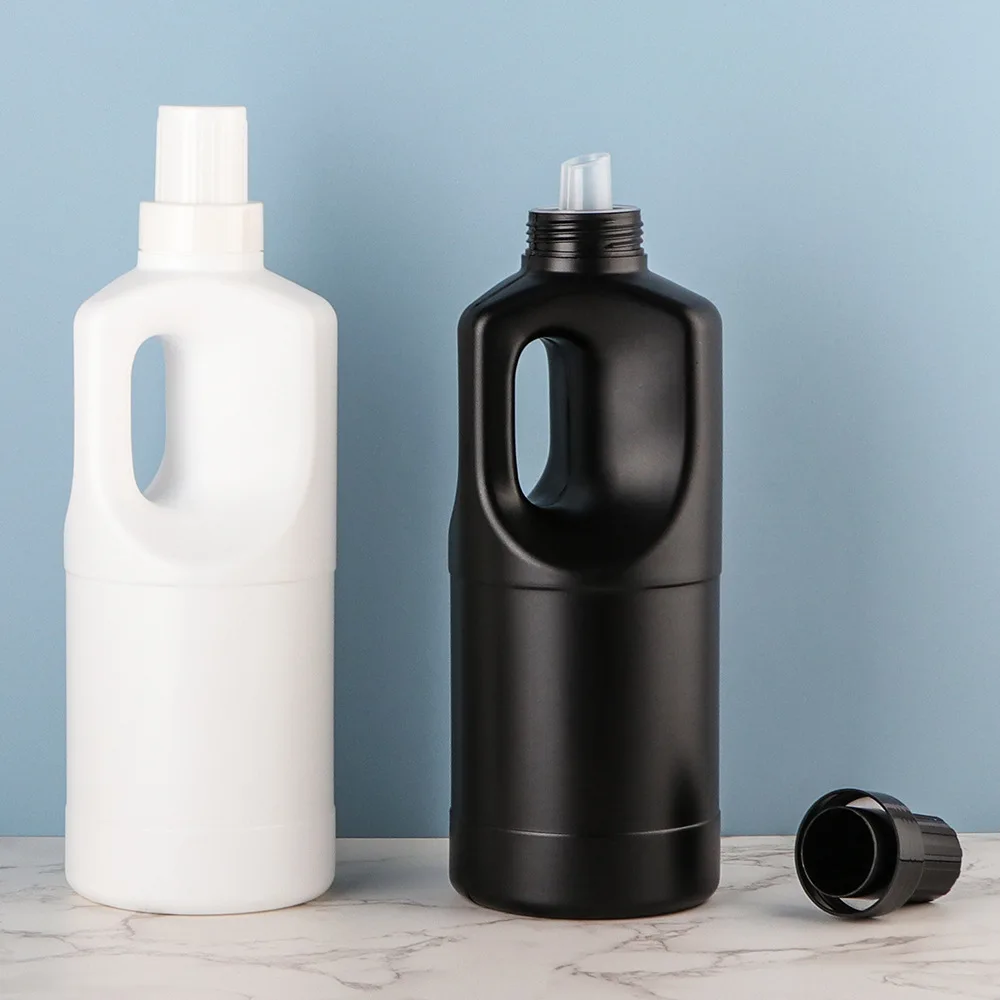 HDPE Laundry Detergent Bottles Washing Liquid Soap Plastic Bottle Round 1L 2L 3L Customize Industrial Clean Liquid Packaging