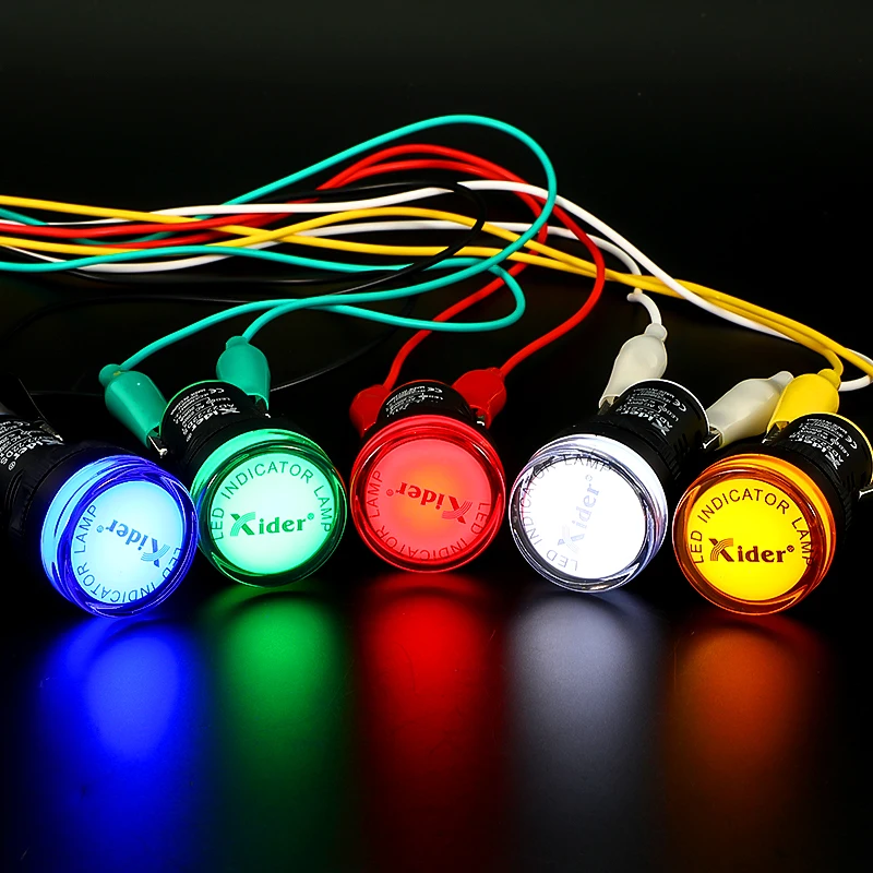 Xider AD22-22DS LED Indicator Lamp - Durable Plastic, IP65 Rated