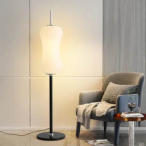 Modern Japanese Retro Indoor Home & Hotel Floor Lamp with Creative Wooden Stand E27 Base LED Light Source for Living Rooms