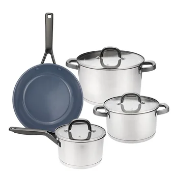 Wholesale customization high quality luxury stainless steel induction kitchen pots non-stick cookware set