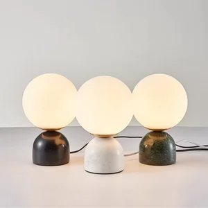 Modern and Minimalist Nordic Living Room Bedroom Bedside Lamp Tiffany Marble Portable Market Night Light