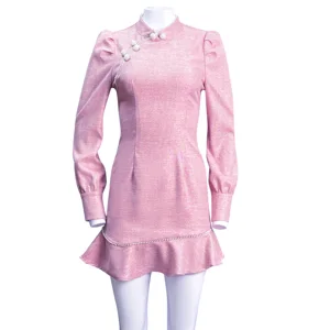 Improved Cheongsam Women's Spring Factory Custom Long-sleeved Cheongsam