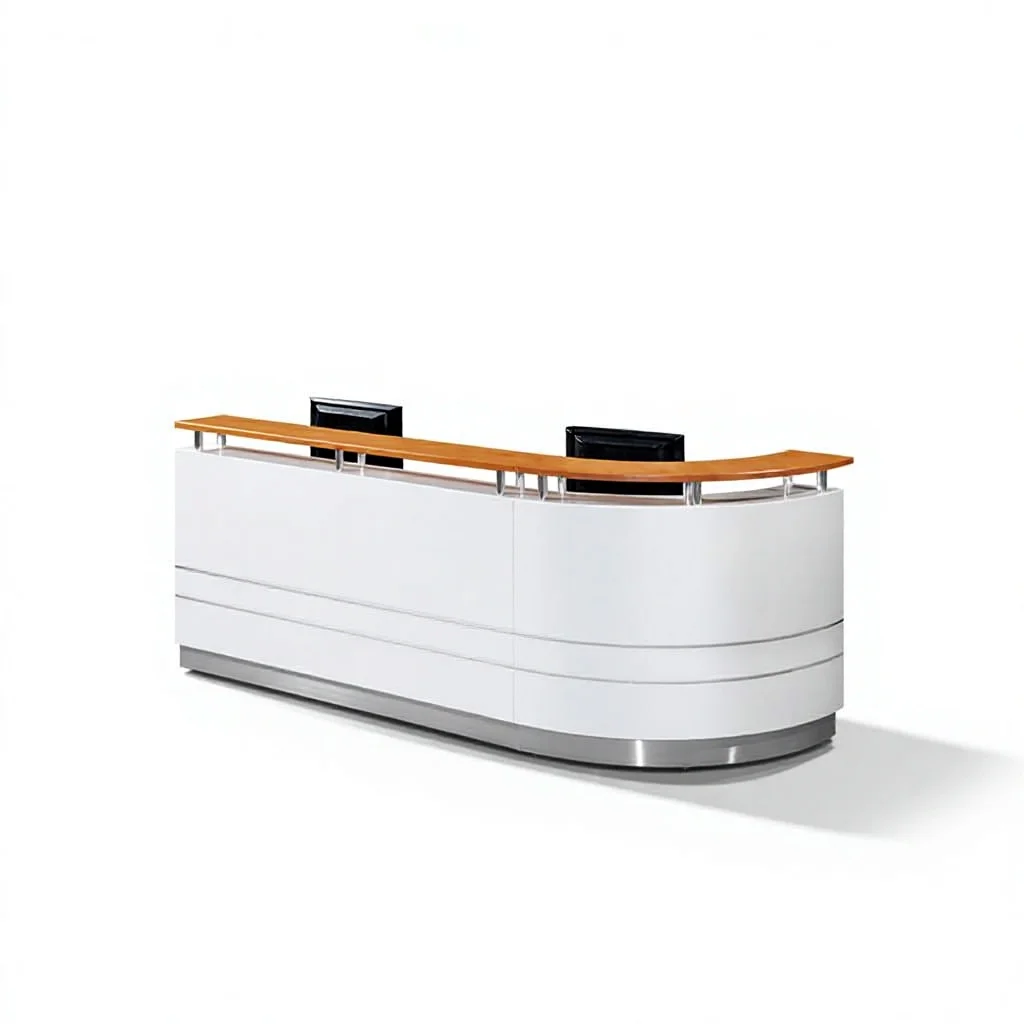 Modern Office Beauty Salon Hotel Reception Counter Wood Hospital Front Desks Luxury Furniture Factory Customization Wholesale image 5