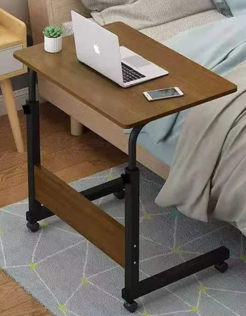 product student study height adjustable modern wooden computer desk mobile wheels laptop table-2