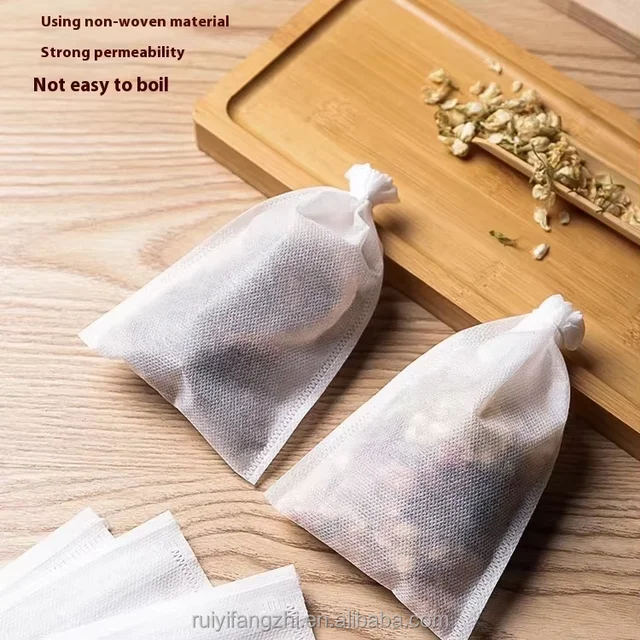 Food Grade Disposable Drawstring Bags for Household for Coffee Tea Beverage Grocery Gift Packaging Non-Woven Filter Tea Bags