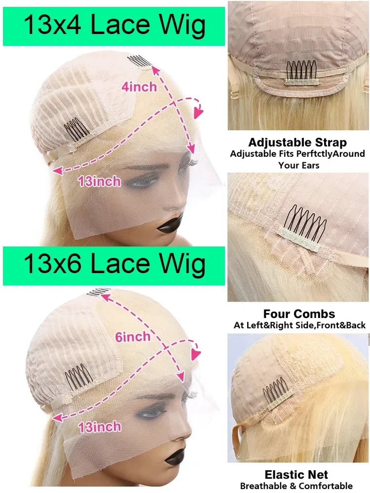 Parrucca frontale in pizzo 613 Hd Capelli umani 13x6 Parrucca frontale in pizzo biondo miele trasparente per donne_voghion.com