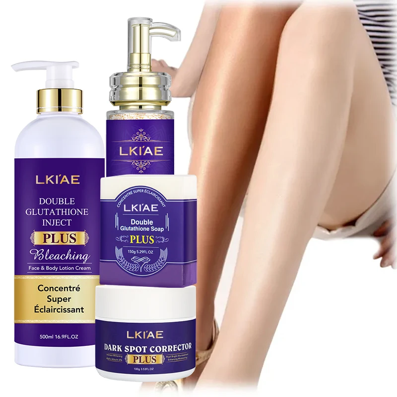glutathione before and after pics Wholesale Double Glutathione Skincare Cleansing Oil Control Moisturizing  Anti Aging Organic Nicotinamide Arbutin Skin Care Set