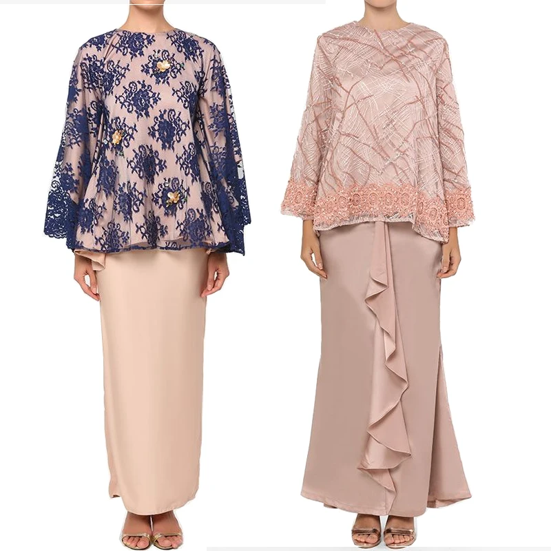 2020 Latest Style Girl Bur Photos With High Quality Baju Kurung Two Piece Set Islamic Clothing