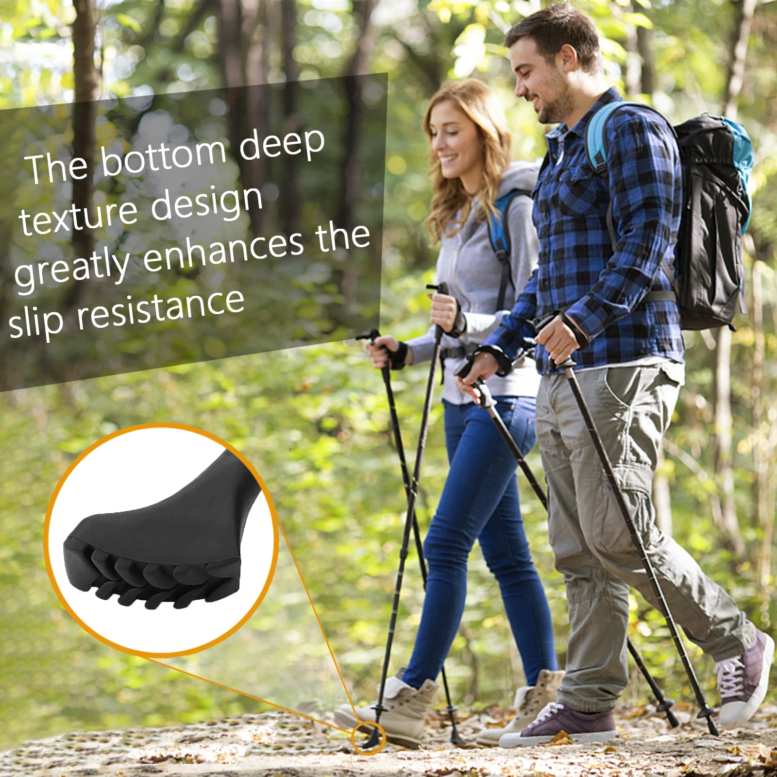 Nordic Hiking Walking Stick Replacement Feet Pad Fits All Standard Parts Hiking Walking Stick