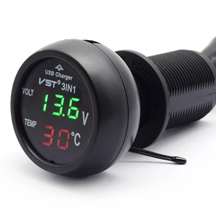 Caricatore Auto USB 36W Con Voltmetro LED – 2 Porte USB-A E Tipo C – Ricarica Rapida