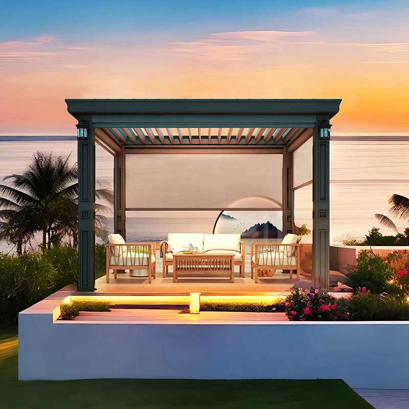 Factory Price Over Pool Summer Veranda From Pavilion Blinds Shades Shutters Pergola