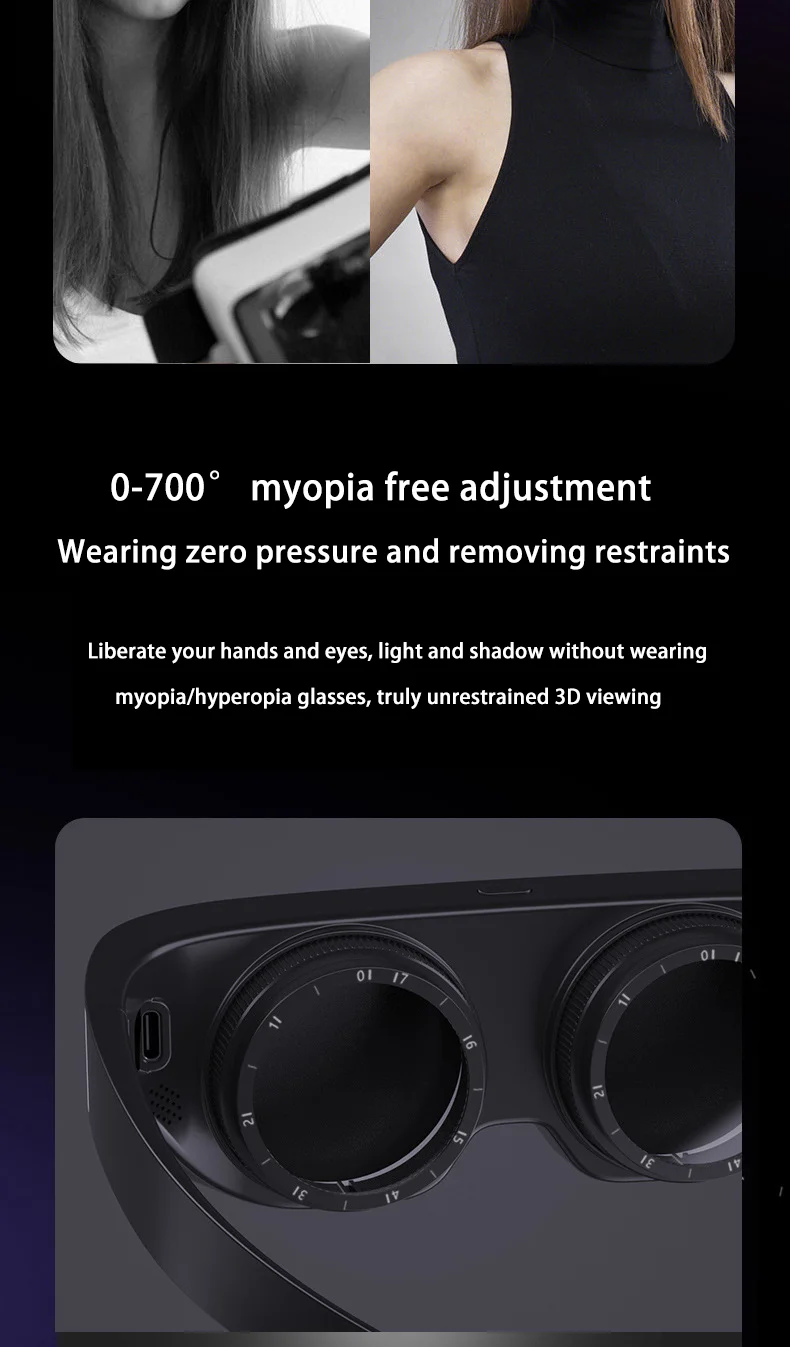 VR glasses, AIO8, head mounted panoramic viewing, immersive experience, can be worn for myopia, intelligent VR glasses