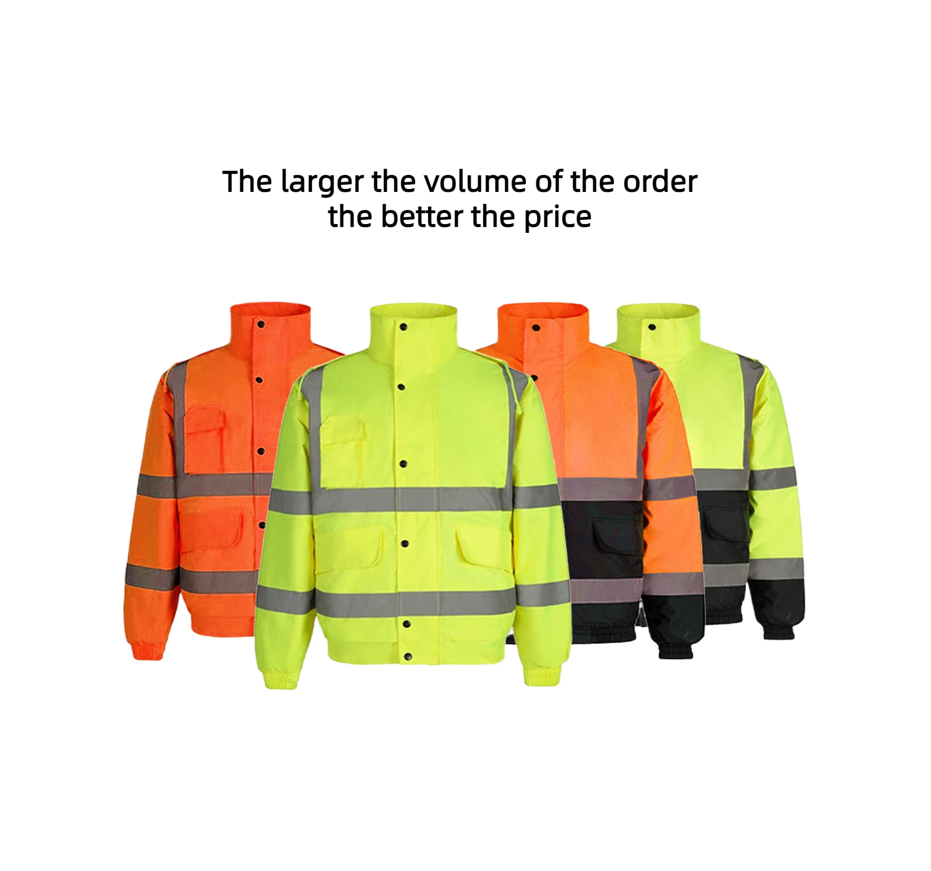 Cold Weather Men Waterproof Hi Vis OEM Logo Custom Work Construction Windbreaker Jacket Coats High V