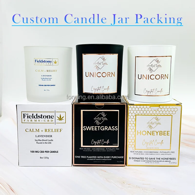 Custom Paper Container Candle Jars Ideas Luxurious Eco Friendly Candle jars with lid and Boxes Packaging factory