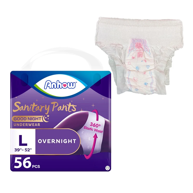 Menstrual Pants Sanitary Pads,women Night Use Sanitary Pant Super Absorb Disposable Cotton ISO Women Breathable Underwear 200ml