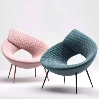 Wholesale Simple Design Fabric Minimalist Lazy Big Size Metal Base Lounge Chair Rocking Leisure Lounge Chair for Living Room