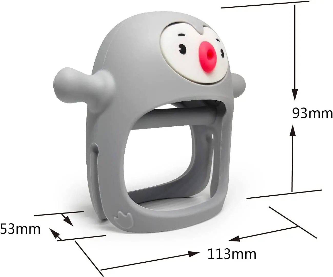 2022 Penguin Buddy Never Drop Silicone Baby Teething Toy For 06month