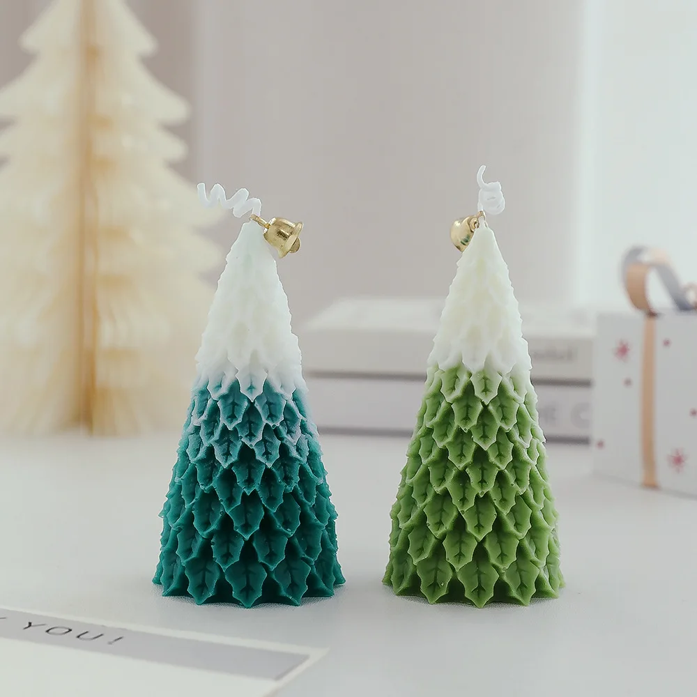 Christmas Candle Tree Shape Candles With Bell Christmas Supplies Double