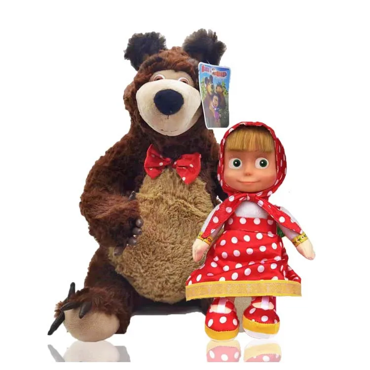 masha and the bear plush bear and small doll