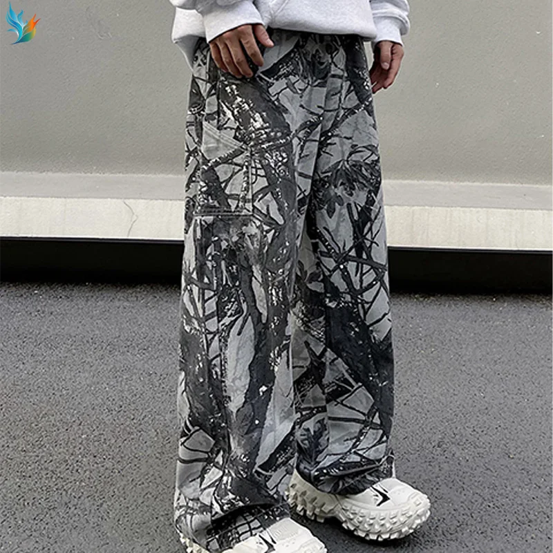 Carpenter Plus Size Casual Multi-Pocket Leaf Camo Pants