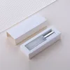 Clear glass spray bottle + double line silver cap + white box