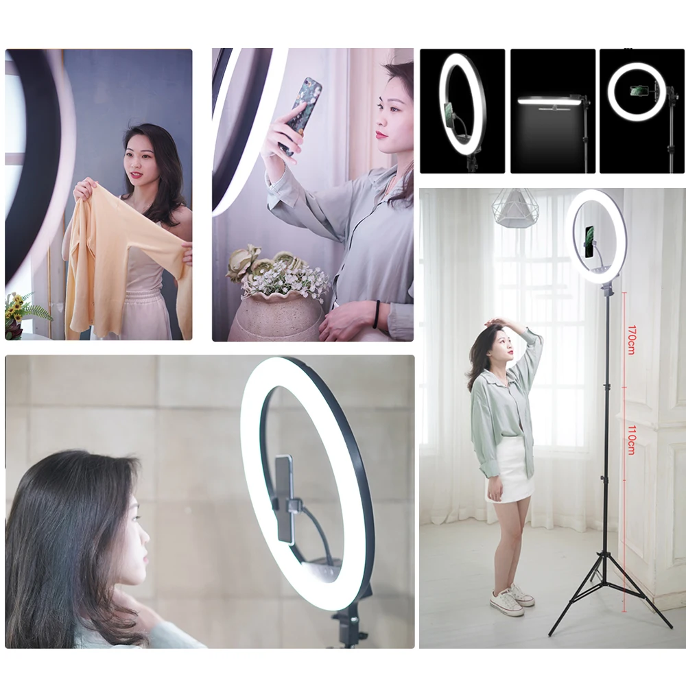 Anneau Lumineux LED 10" Avec Trépied Et Télécommande - Lumière Selfie Pour Maquillage, YouTube, TikTok