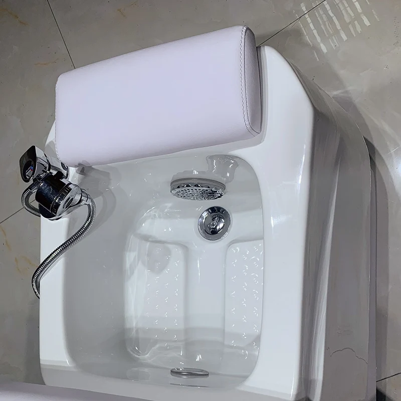 White/Black Stylish Pedicure Tub W/Discharge Pump & Pipe-less Pedicure Chair Whirlpool System Pedicure Spa