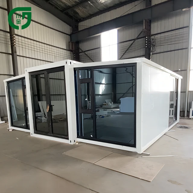 Tiny Home Container House Self Folding Mobile Portable Two Rooms One Hall Container House for Outdoor
