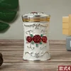 silver-edged red rose-ivory white