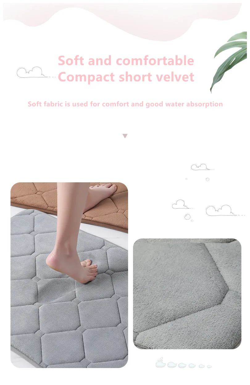 Best Selling Environment-friendly Coral Velvet Non Slip Bathroom Mat Bedroom Living Room Mat details