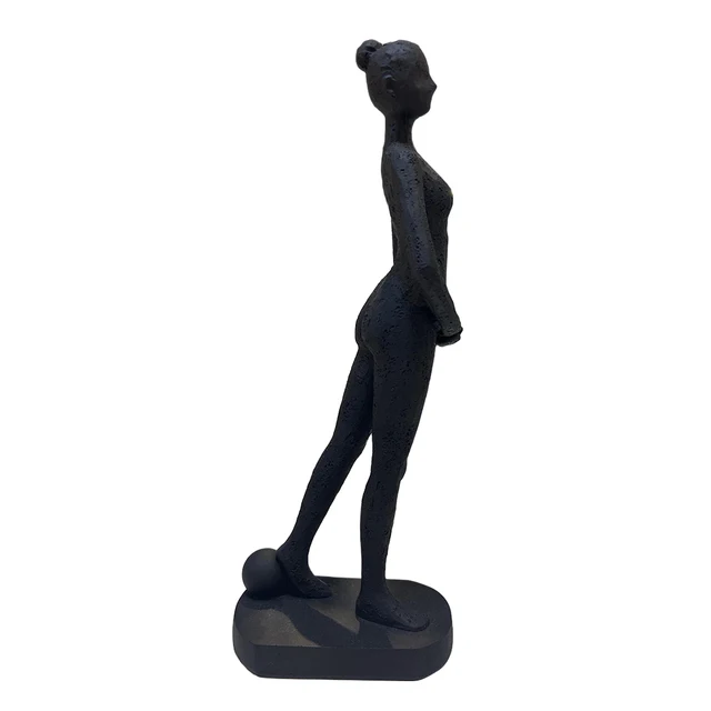 Handmade yoga girl figurine tabletop accessories resin craft yoga lay sculpture for office home decoration