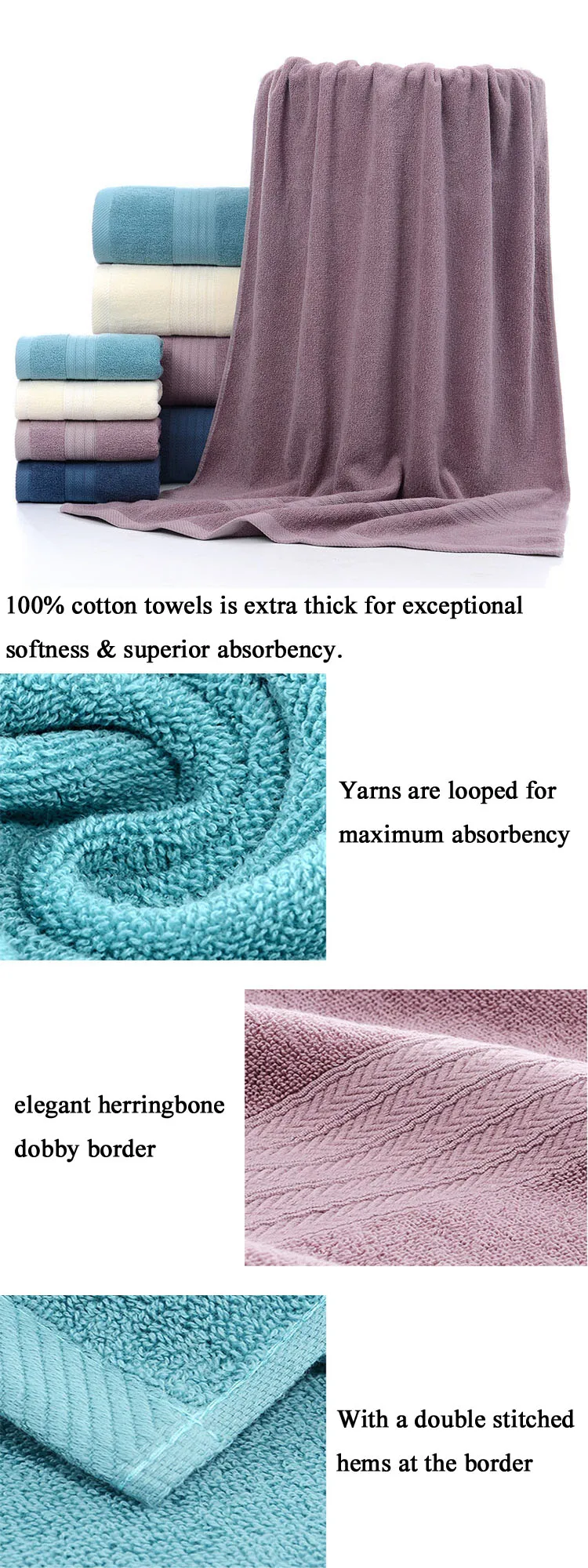 Turkish Cotton Towels Top Quality 6pcs Bathroom Towels Set Absorbent ...