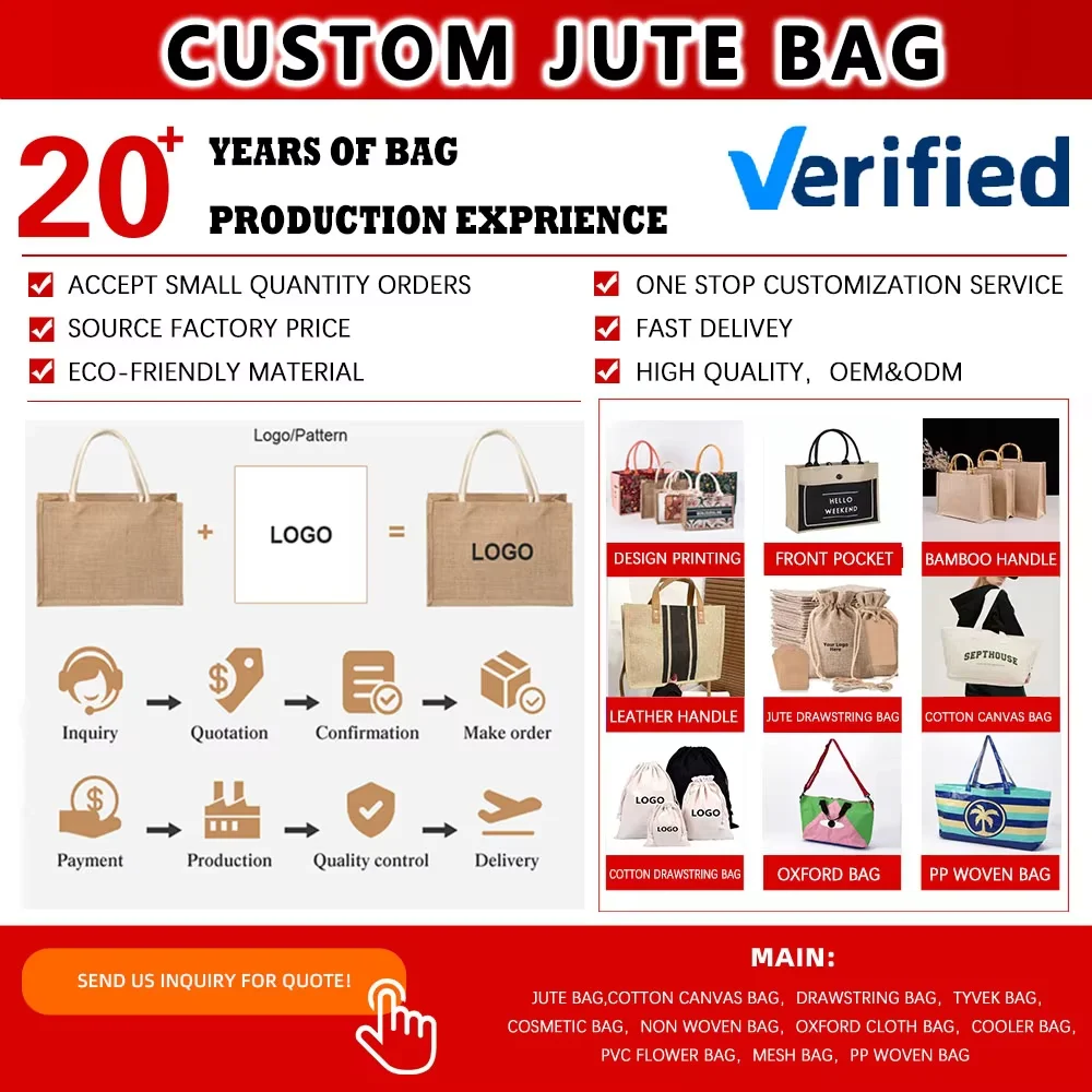 Custom Printing Logo Candy Color Kid Canvas Jute Tote Bag Letter Wedding Gift Bag Eco-Friendly Extra Large Cheap Jute Beach Bag