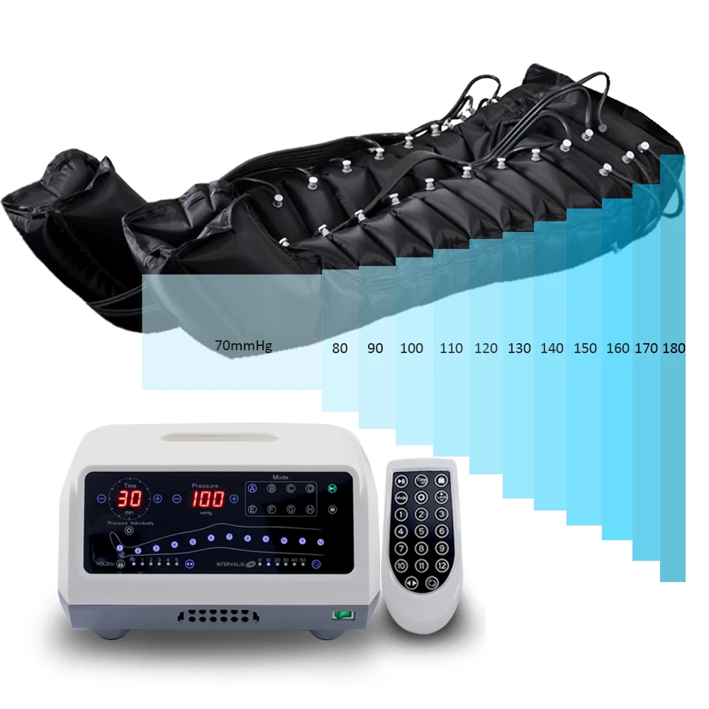 Premium sport recovery equipment digital therapy massage compression boots with different pressure level for each of 12 chambers