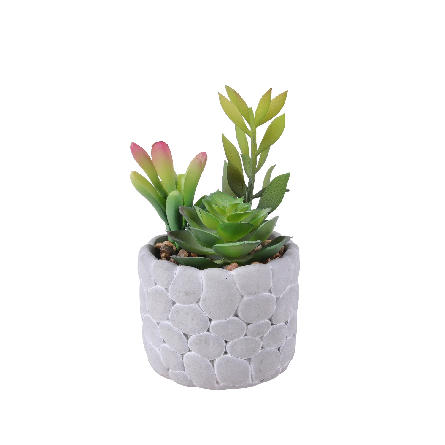 Assorted Small Artificial Succulent Cactus Mini Plastic Succulent Plants Bonsai Picks With White Pots