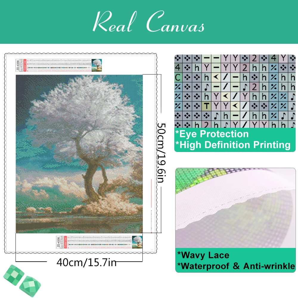 HUACAN Factory Custom Full Drill Tree Diamond Painting Landscape 5D DIY Hot Selling Embroidery Pop Art for Adults and Kids
